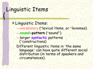 Linguistic Items