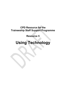 CPD Resource for the - Traineeship Staff Support Programme