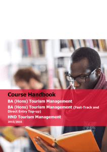 Tourism Management BA(Hons)