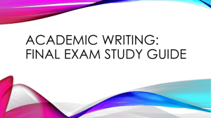 academic writing: final exam study guide