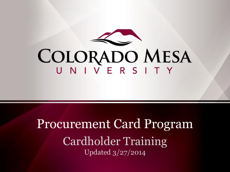 Activate Your Card Colorado Mesa University