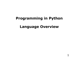Python - Language Overview