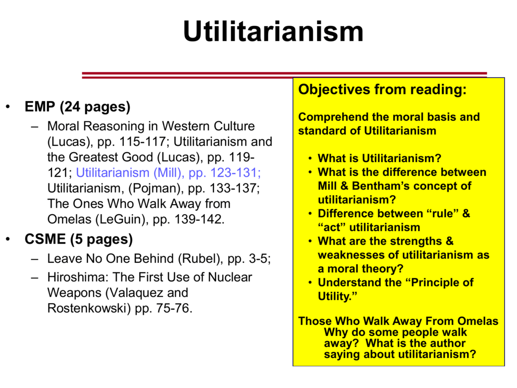 case study for utilitarianism