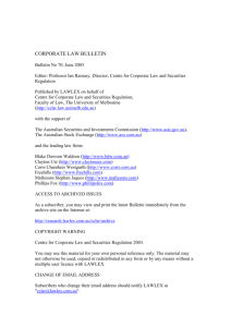 Corporate Law Bulletin 70 - June 2003