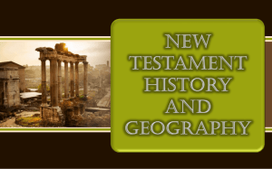 New Testament History and Geography