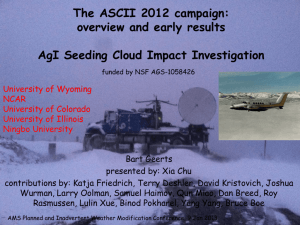 The ASCII 2012 campaign: overview and early results AgI Seeding