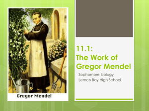 11.1: The Work of Gregor Mendel