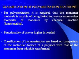 Classification of polymerization reactions