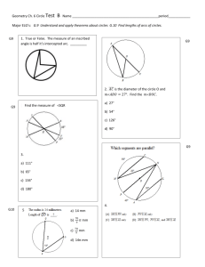 Geometry Ch 6 Circle Test B