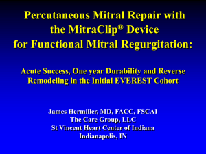 Percutaneous mitral repair with the MitraClip