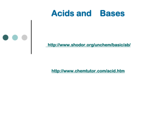 Acids and Bases - EARJ Chemistry