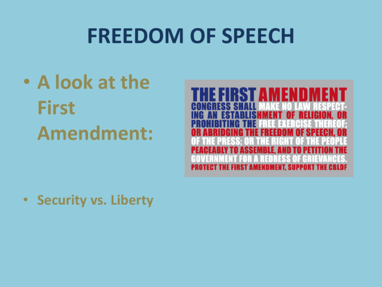 FREEDOM OF SPEECH