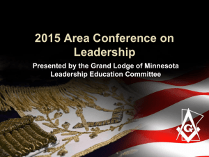 2015 Leadership Presentation - The Grand Lodge of Minnesota