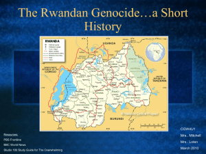 The Rwandan Genocide…a Short History