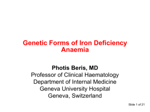 Iron Deficiency Anaemia: new entities