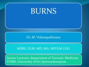 burns - Faculty of Medical Sciences, University of Sri