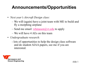 AOE 3054 Aerospace and Ocean Engineering