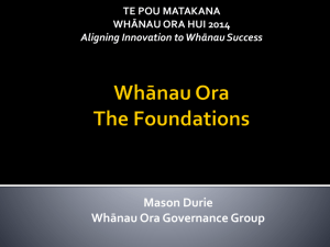 Wh*nau Ora The Foundations