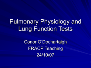 Pulmonary Physiology and Lung Function Tests