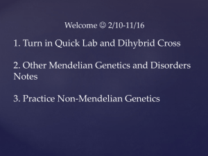 NonMendelian Genetics, Genetic Disorders