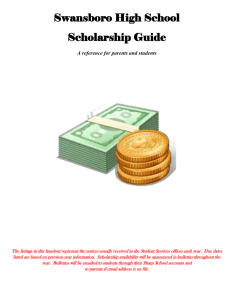 Scholarship. - SWANSBORO HIGH SCHOOL STUDENT SERVICES