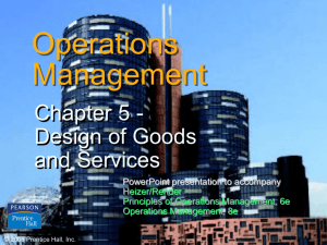 Design of Goods and Services