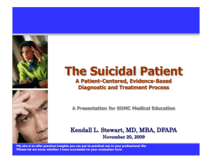 The Suicidal Patient A Patient-Centered, Evidence