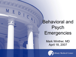 Behavioral and Psych Emergencies