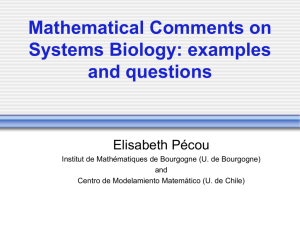 Mathematical Comments on Systems Biology: examples and