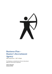 Business Plan – Hunter's Recruitment Agency