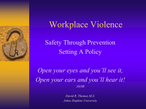 13-Workplace Violence - Johns Hopkins University