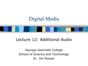 Lecture 12: Additional Audio