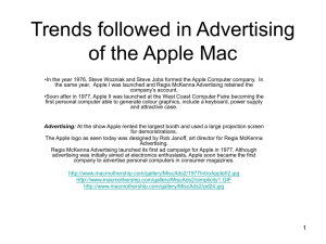 Trends followed in advertising of the Apple Mac - Applied