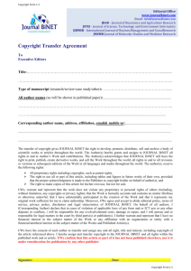 Copyright Transfer Agreement