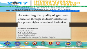 Dr David Cababaro Bueno_Ascertaining the quality of graduate education through students