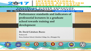 Dr David Cababaro Bueno_Performance standards and indicators of professorial lecturers in