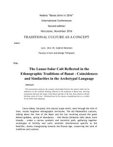 The Lunar-Solar Cult Reflected in the Ethnographic Traditions of Banat - Coincidences and Similarities in the Archetypal Language