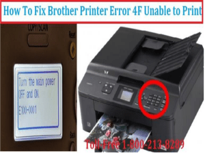 Fix Brother Printer Error 4F Unable to Print by 18002138289