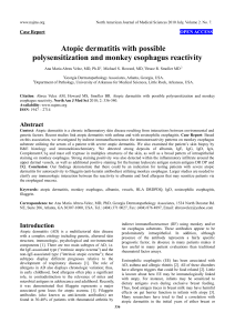 Atopic dermatitis with possible polysenzibilization and monkey esophagus reactivity