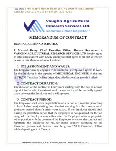 CONTRACT AGREEMENT LETTER FROM VAUGHN AGRICULTURAL RESEARCH SERVICES LTD HARIKRISHNA ATCHUTHA
