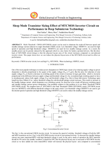 Sleep Mode Transistor Sizing Effect of MTCMOS Inverter Circuit on