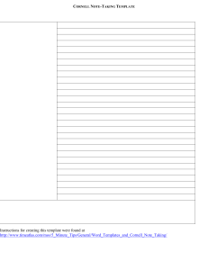 Cornell Note Taking Template Lined