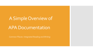 APA Documentation  Overview pp