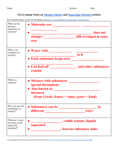 Mixtures article and notes