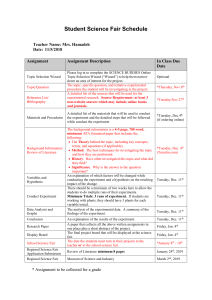 Student Science Fair Schedule