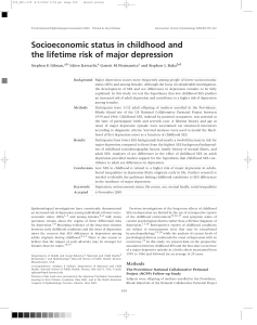 socioeconomic status in childhood and lifetime risk of major depression, 2002 - Copy
