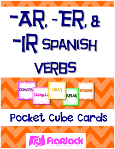 ArErIrSpanishVerbsPocketCubesFREEBIE