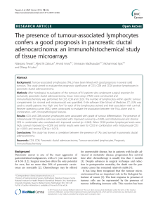 The presence of tumor associated lymphocytes confer a good prognosis in pancreatic ductal adenocarcinoma 
