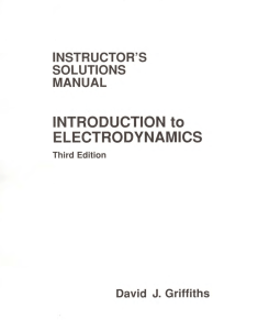 Introduction to Electrodynamics, 3rd Griffiths SM