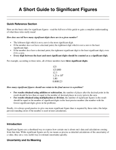 Significants Figures